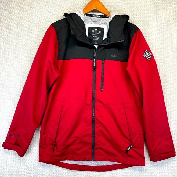 Hollister Other - Hollister Men’s Med All Weather Collection Red/Black Rain Coat Jacket Outdoor